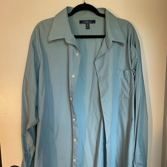XXL 181/2-19 36 Croft and Barrow Green Button Down - Picture 1 of 6